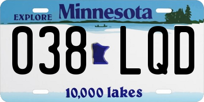 MN license plate 038LQD