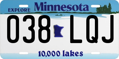 MN license plate 038LQJ