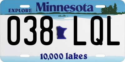 MN license plate 038LQL