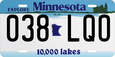 MN license plate 038LQO