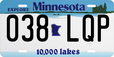 MN license plate 038LQP