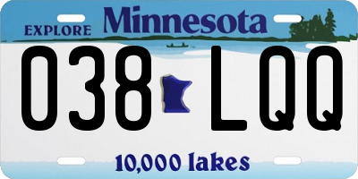 MN license plate 038LQQ