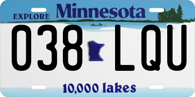 MN license plate 038LQU