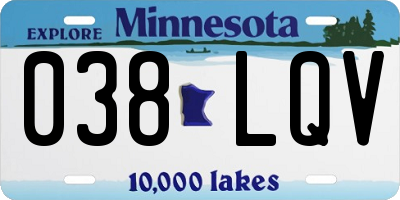 MN license plate 038LQV