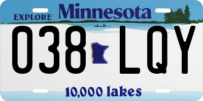 MN license plate 038LQY