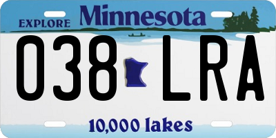 MN license plate 038LRA