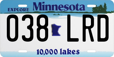 MN license plate 038LRD