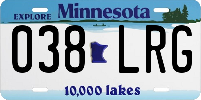 MN license plate 038LRG