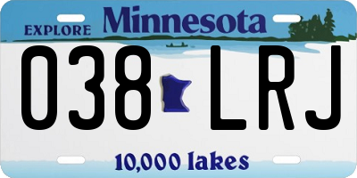 MN license plate 038LRJ