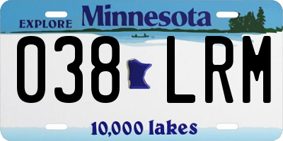 MN license plate 038LRM