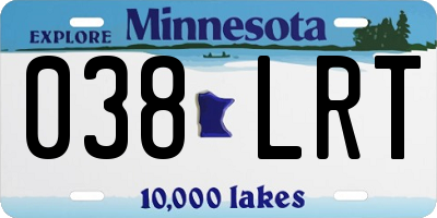 MN license plate 038LRT