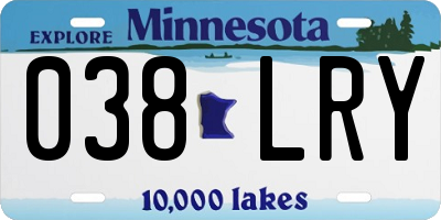 MN license plate 038LRY