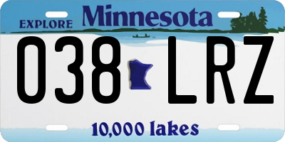 MN license plate 038LRZ