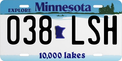 MN license plate 038LSH