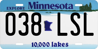MN license plate 038LSL