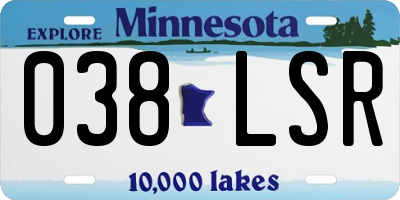 MN license plate 038LSR