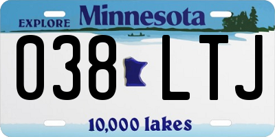 MN license plate 038LTJ