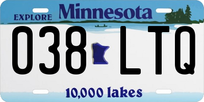 MN license plate 038LTQ