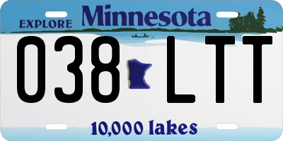 MN license plate 038LTT