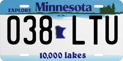 MN license plate 038LTU
