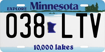 MN license plate 038LTV