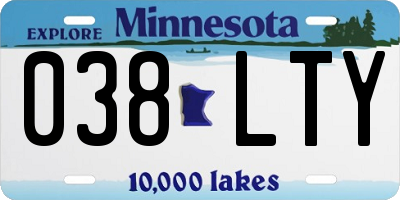MN license plate 038LTY