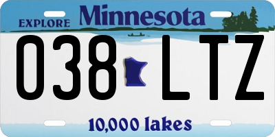 MN license plate 038LTZ