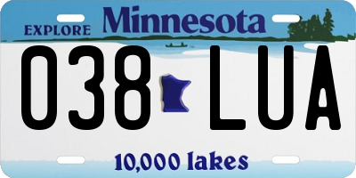MN license plate 038LUA