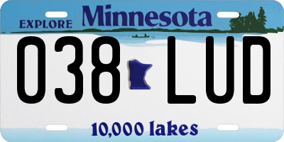 MN license plate 038LUD