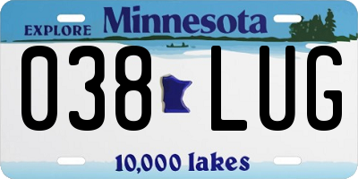 MN license plate 038LUG