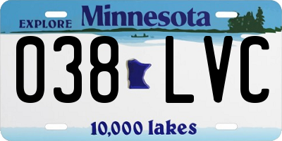 MN license plate 038LVC