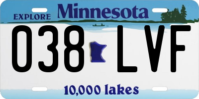 MN license plate 038LVF