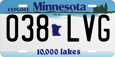 MN license plate 038LVG