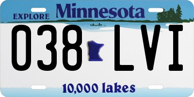 MN license plate 038LVI