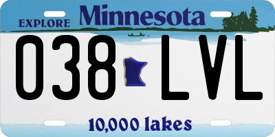 MN license plate 038LVL