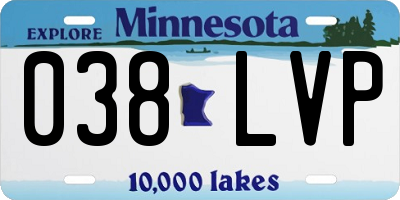 MN license plate 038LVP