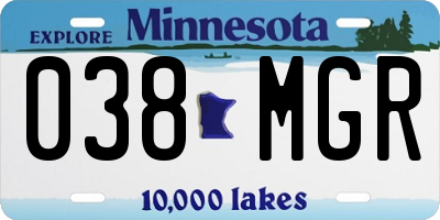 MN license plate 038MGR