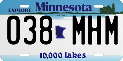 MN license plate 038MHM