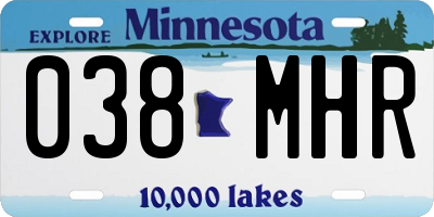 MN license plate 038MHR