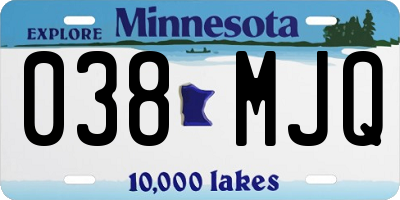 MN license plate 038MJQ