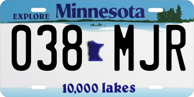 MN license plate 038MJR