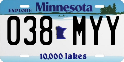 MN license plate 038MYY