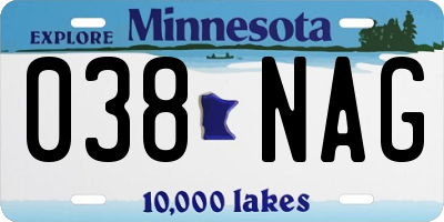 MN license plate 038NAG
