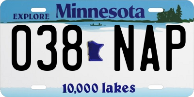 MN license plate 038NAP
