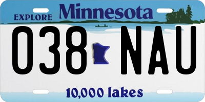 MN license plate 038NAU