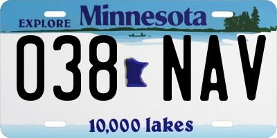 MN license plate 038NAV