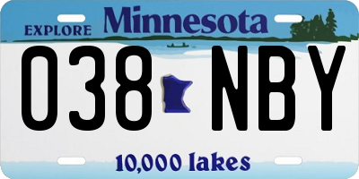 MN license plate 038NBY