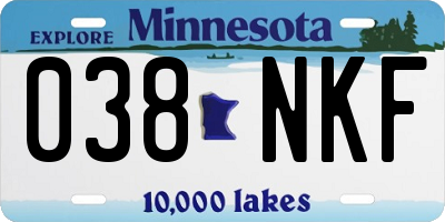 MN license plate 038NKF
