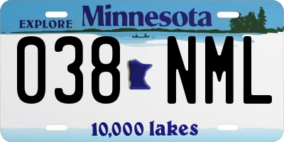 MN license plate 038NML
