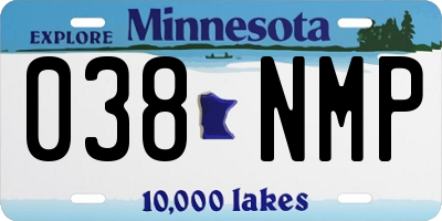 MN license plate 038NMP